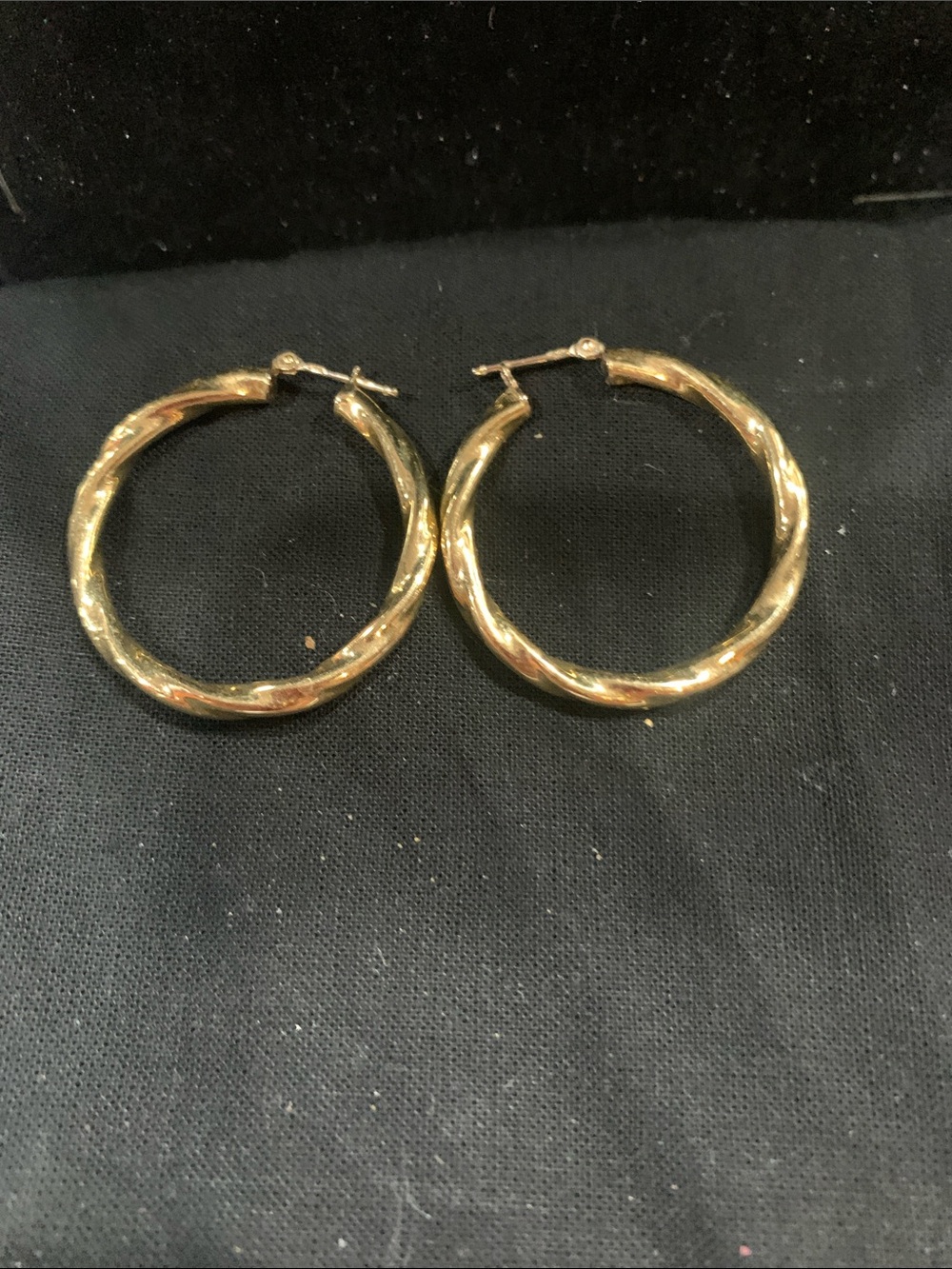 Gold Twisted Hoop Earrings - Women Jewelry